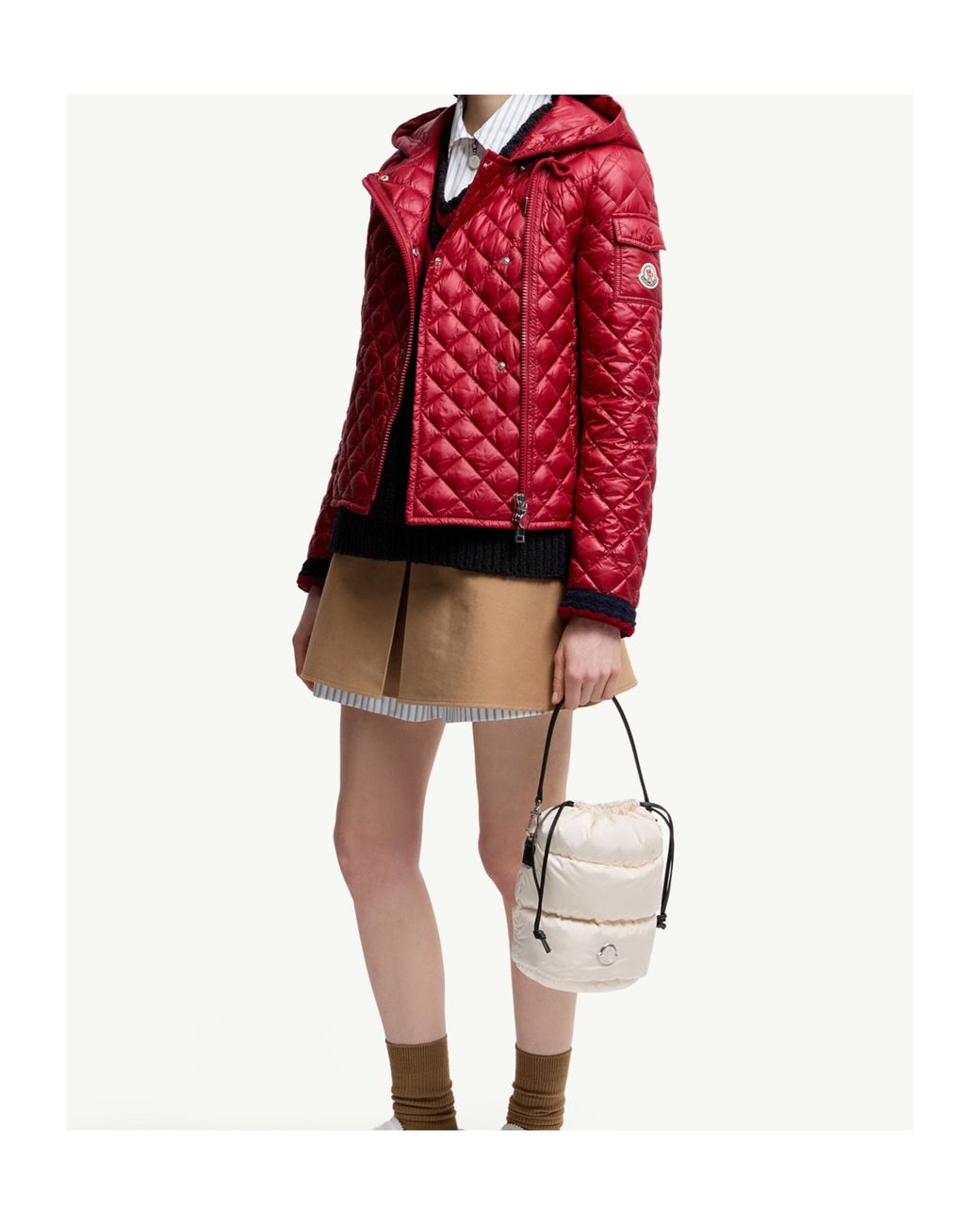 Moncler Natural Pleated Mini Skirt