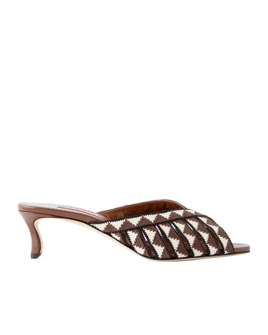 Manolo Blahnik Brown Trofesamu 50 Woven Leather Mules