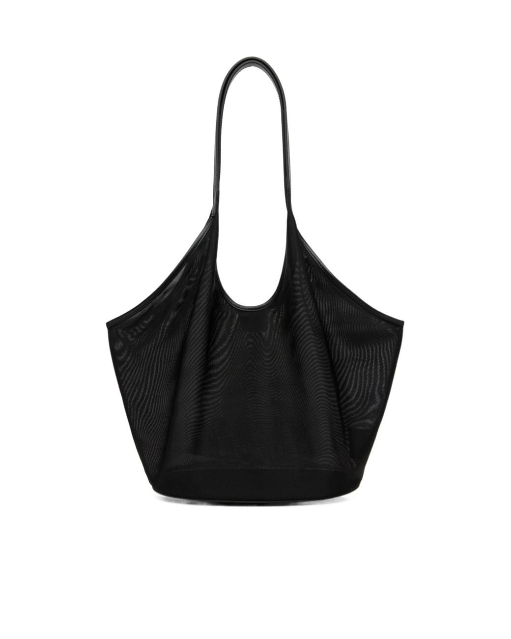 Aesther Ekme Black Large Phanton Mesh Leather-Trim Tote Bag