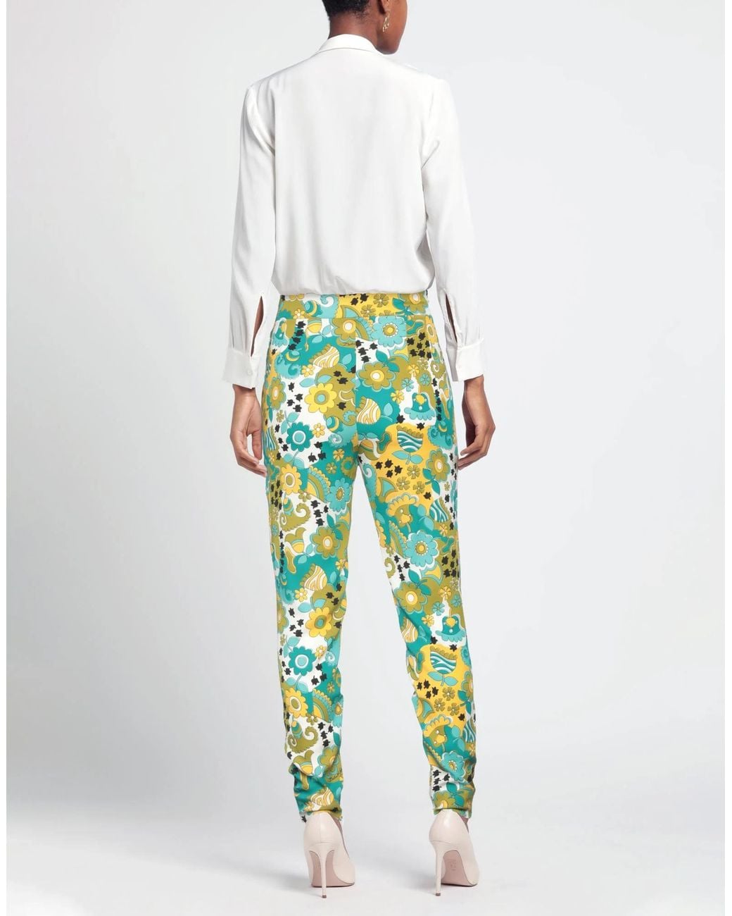 Dolce & Gabbana Green Floral Print Trousers