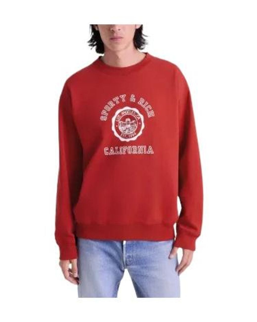 Sporty & Rich Red Graphic Print Sweatshirt