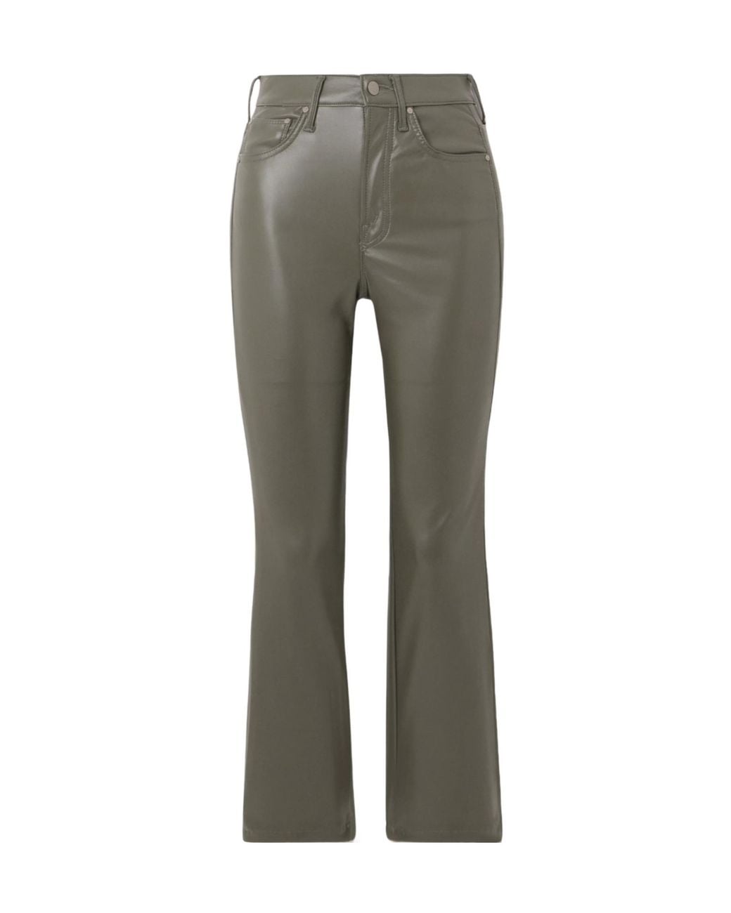 Mother Gray Soft Faux Leather High-Waisted Pants