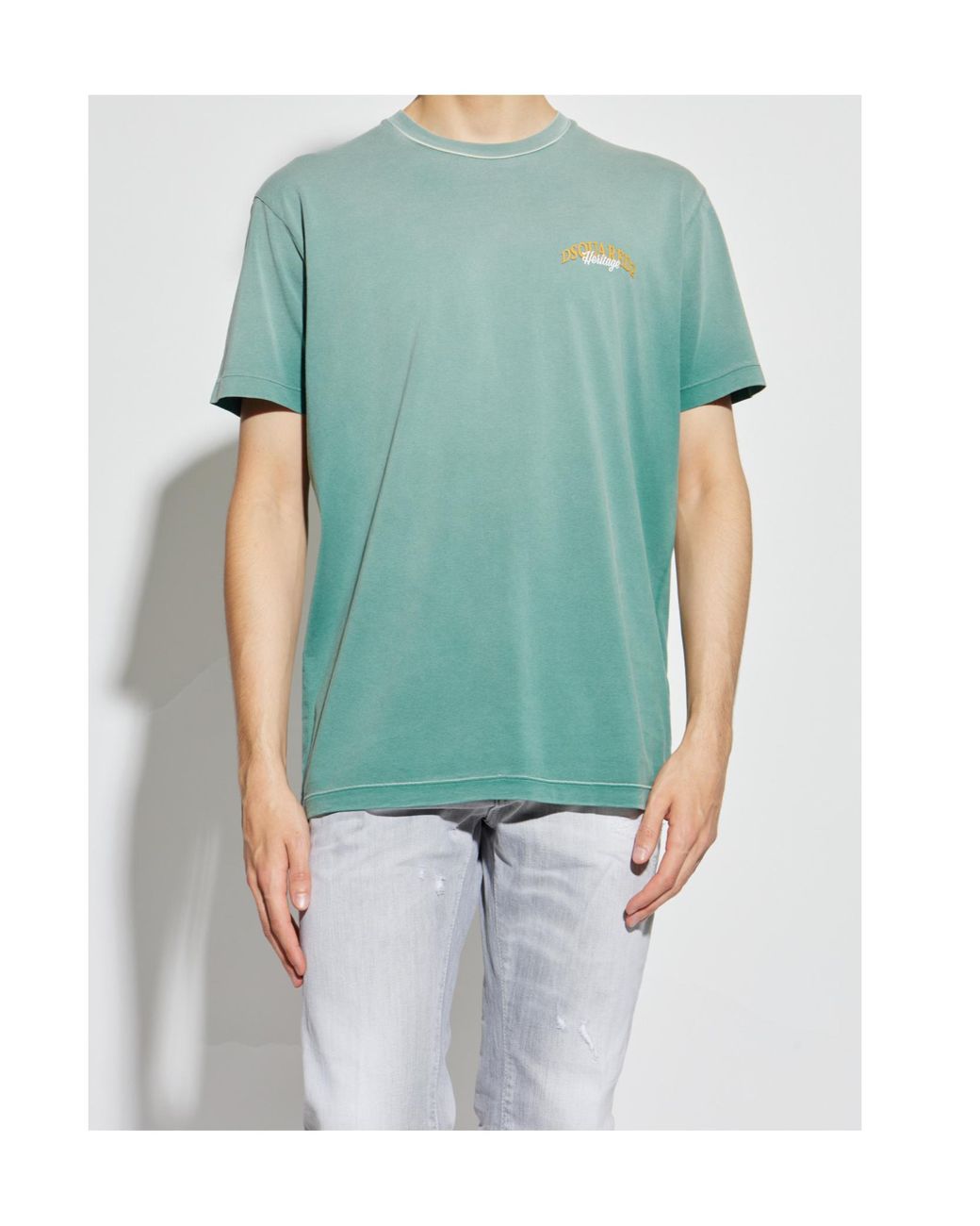 DSquared² Green Logo-Print T-Shirt for men