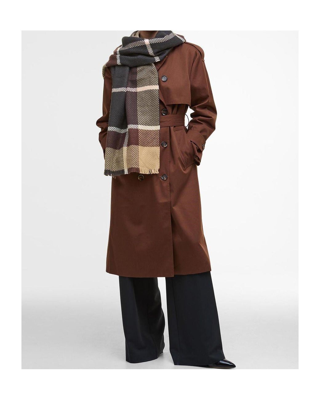 Barbour Natural Plaid Scarf