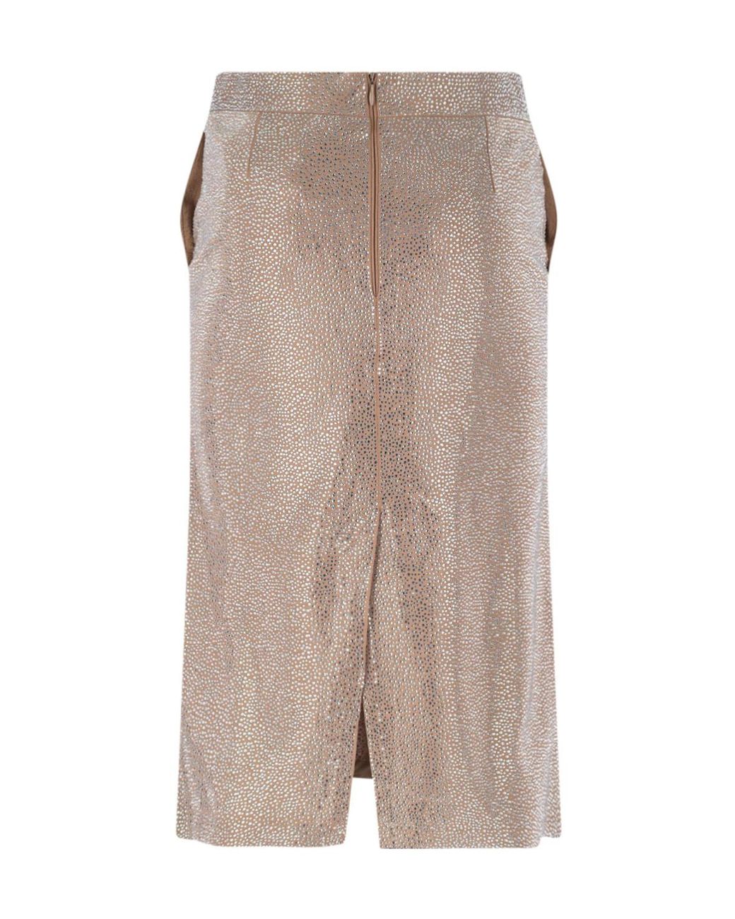 GIUSEPPE DI MORABITO Brown Embellished Midi Skirt