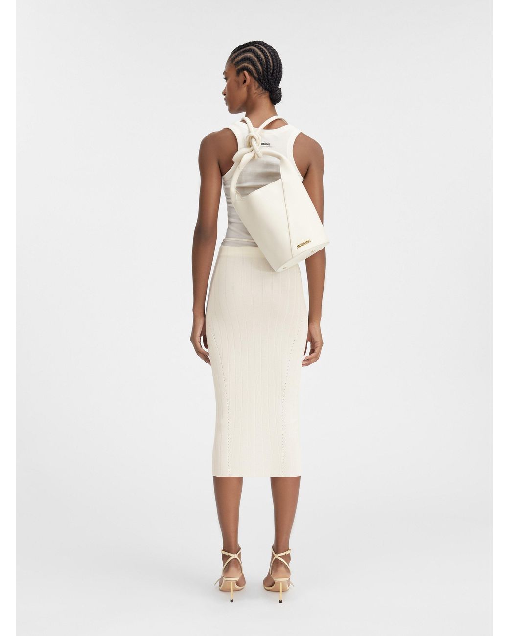 Jacquemus White Pralu Ribbed Skirt