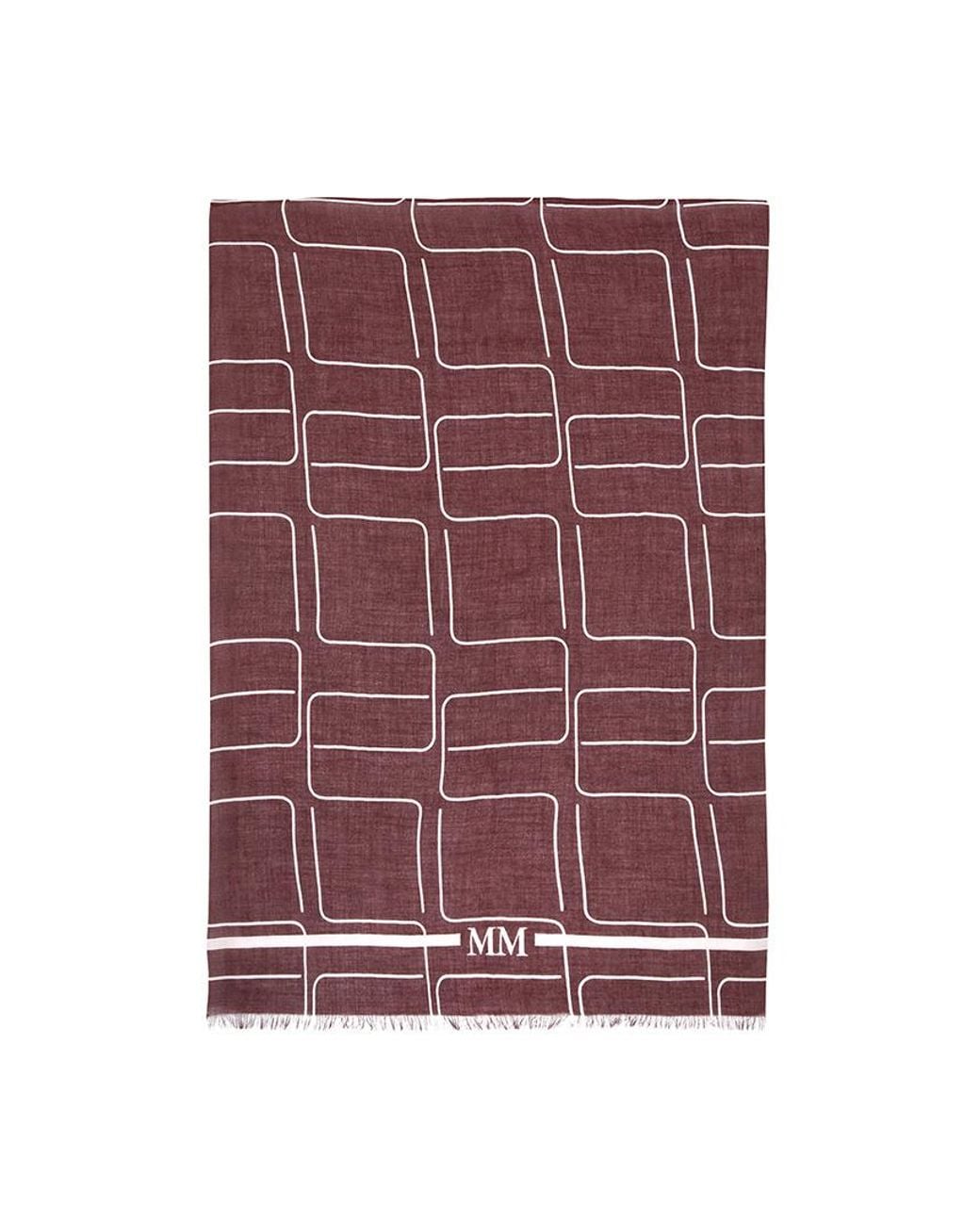 Max Mara Purple Patterned Scarf