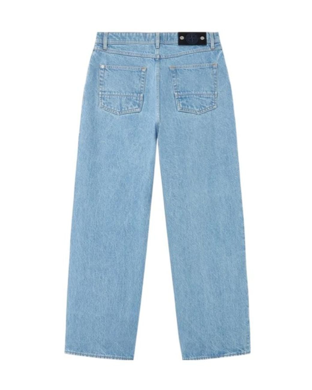 Stone Island Blue Loose-Fit Five-Pocket Jeans for men