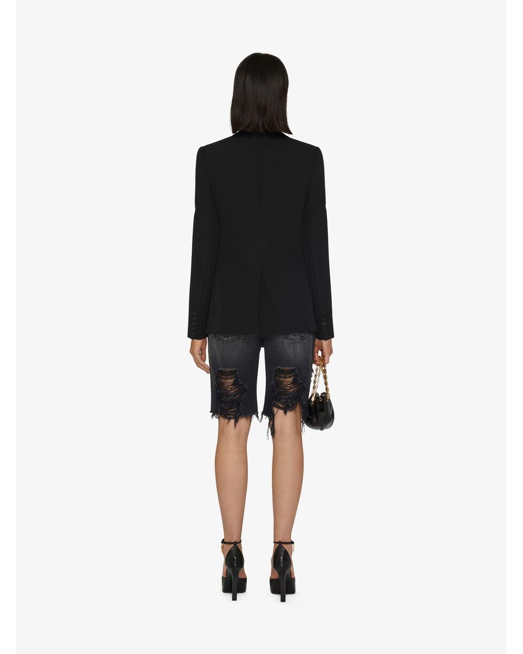 Givenchy Black V-Neck Single-Breasted Jacket