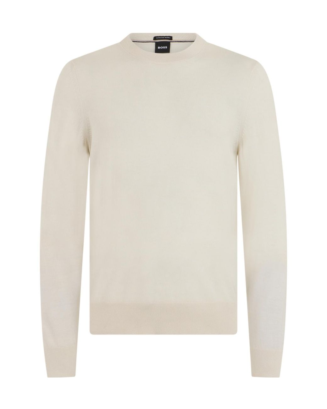 Boss White Boss Crew-Neck Knitted Sweater for men