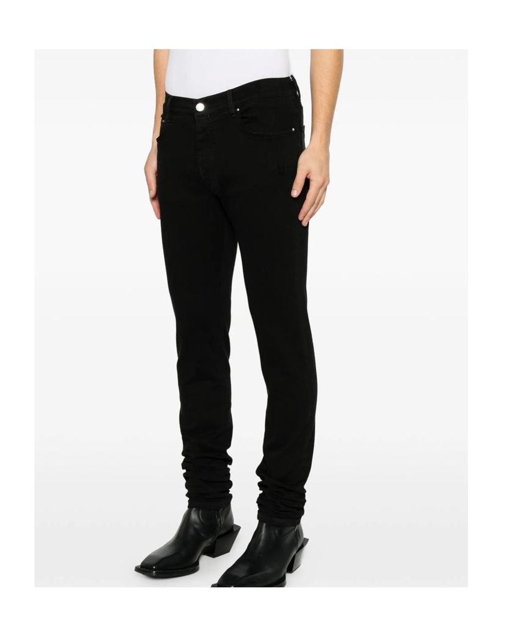 Amiri Black Stacked-Hem Slim Fit Jeans for men