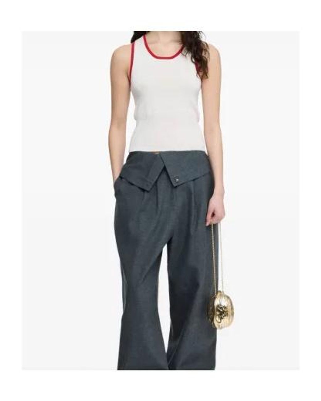 J.W. Anderson White Jw Anderson Contarsted-Trim Ribbed Tank Top
