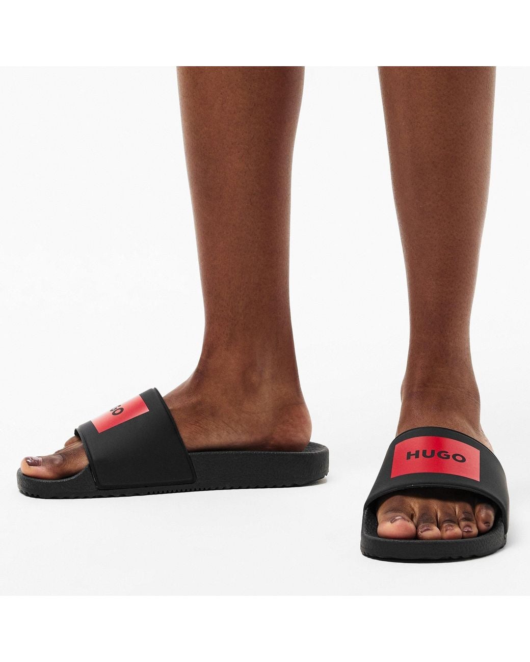 Boss Black Slide Sandals