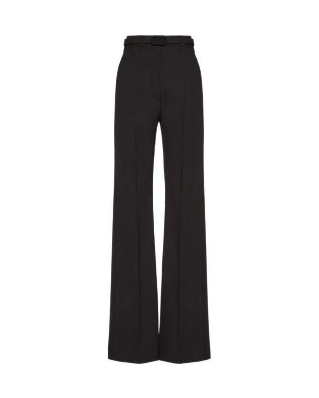 Valentino Black Vlogo Belt Wide-Leg Trousers
