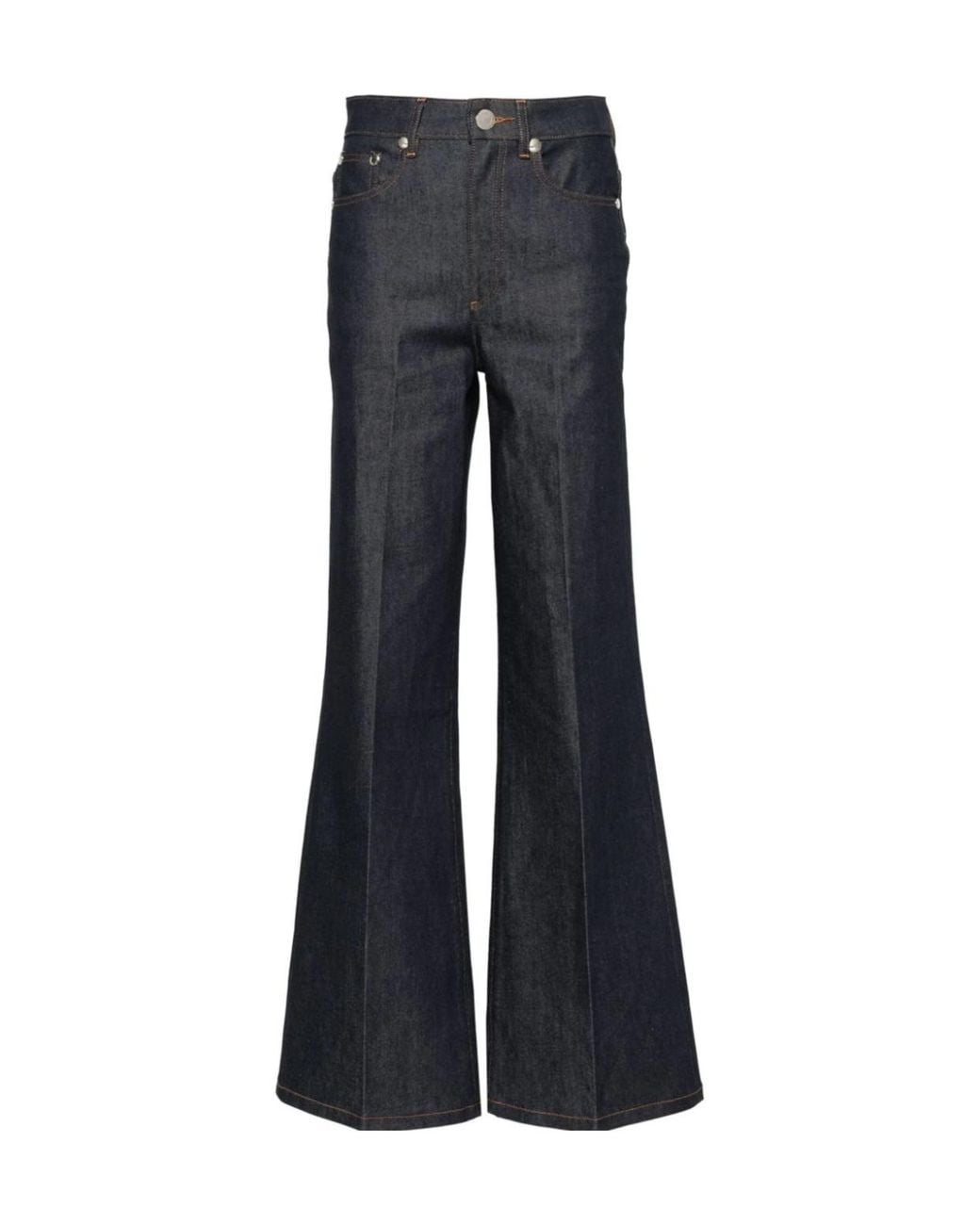 A.P.C. Blue High-Waisted Flared Jeans
