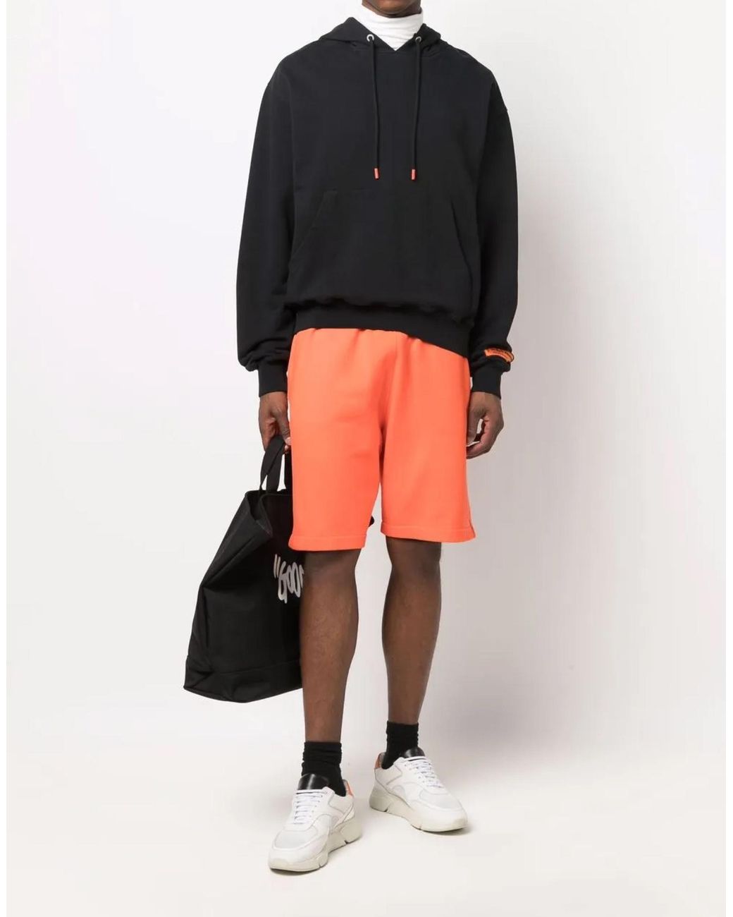 Heron Preston Orange Logo Shorts for men