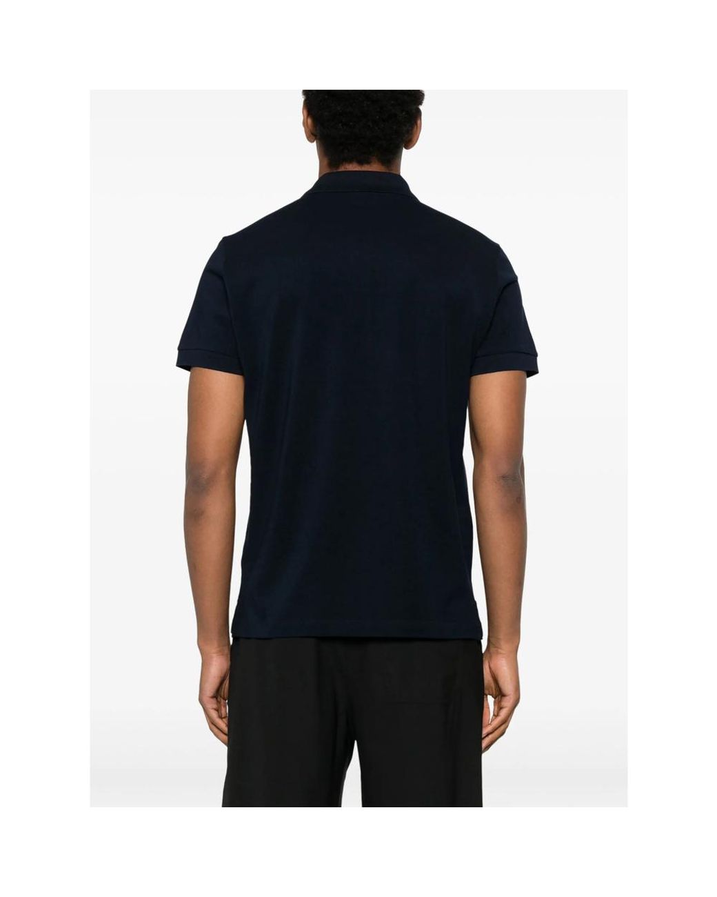 Fendi Blue Logo Plaque Short-Sleeved Polo Shirt for men