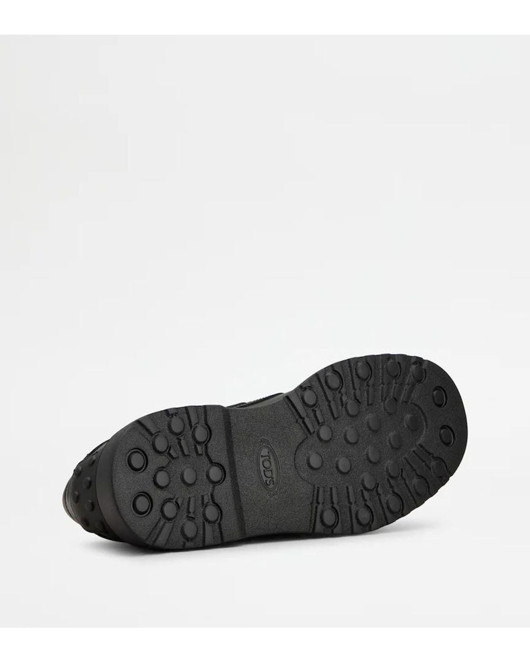 Tod's Black Round Toe Lace-Up Loafers for men