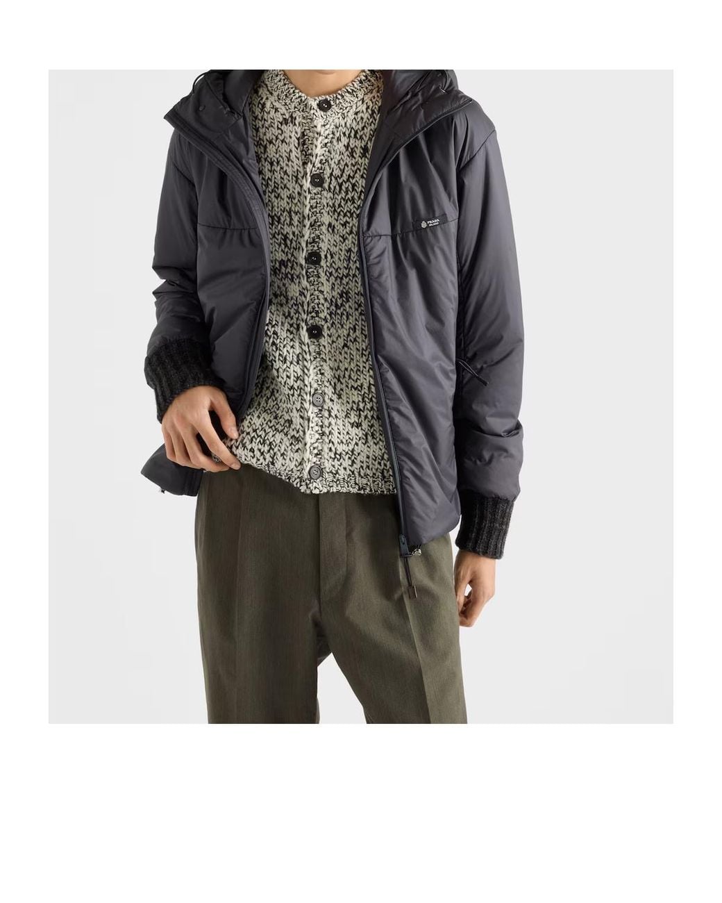 Prada Gray Technical Field Jacket for men