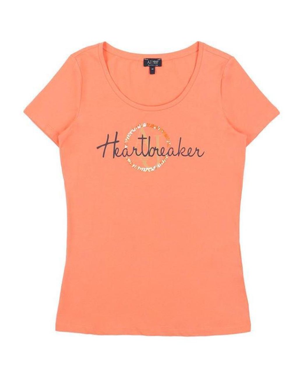 Armani Jeans Orange Item O-Neck Short-Sleeved T-Shirt