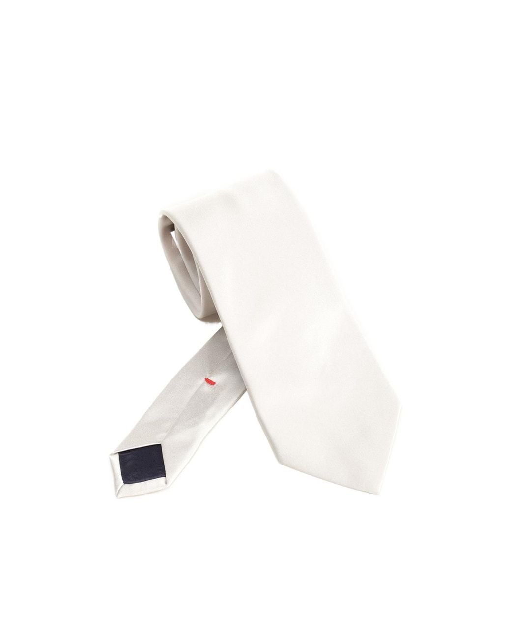 Al Duca D'aosta White Pointed-Tip Tie for men