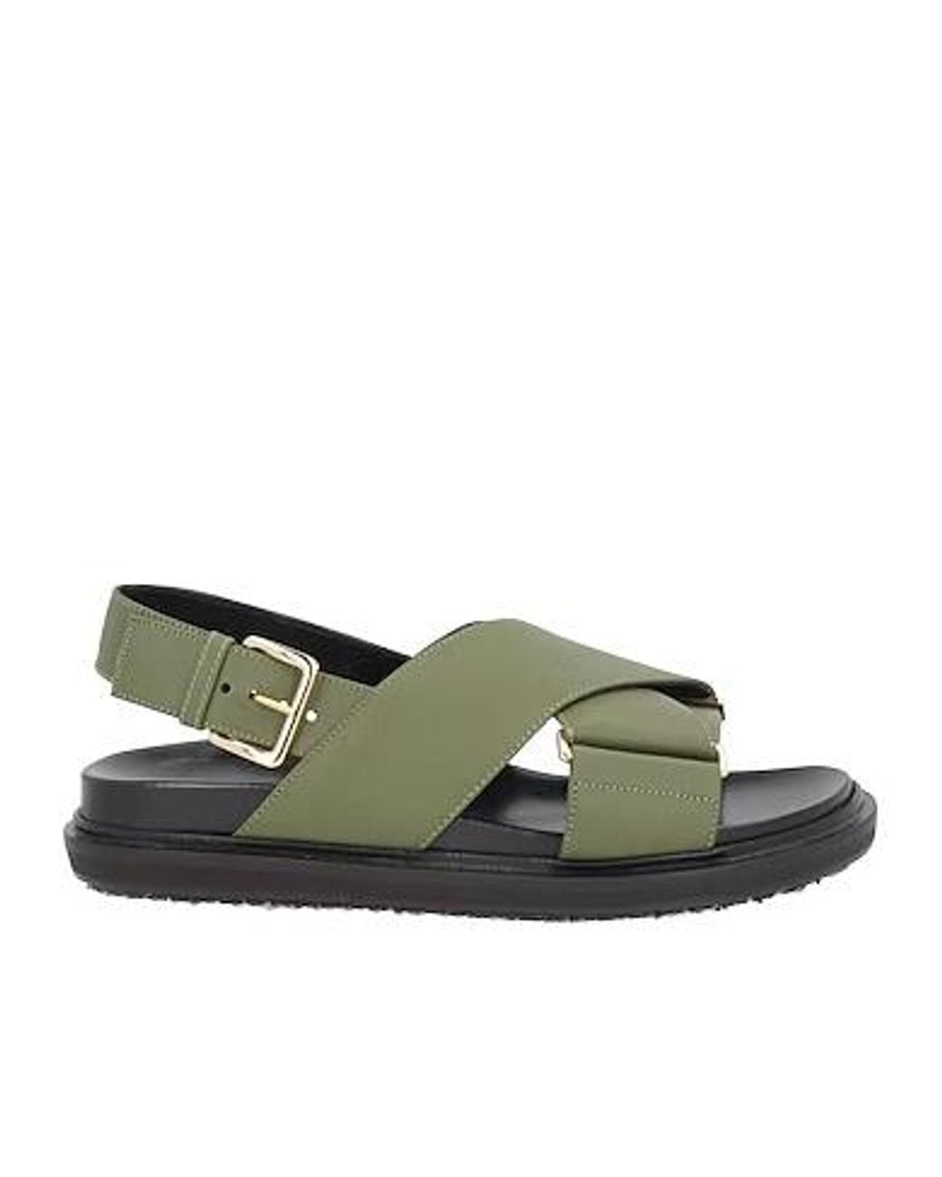 Marni Green Plain Colour Sandals
