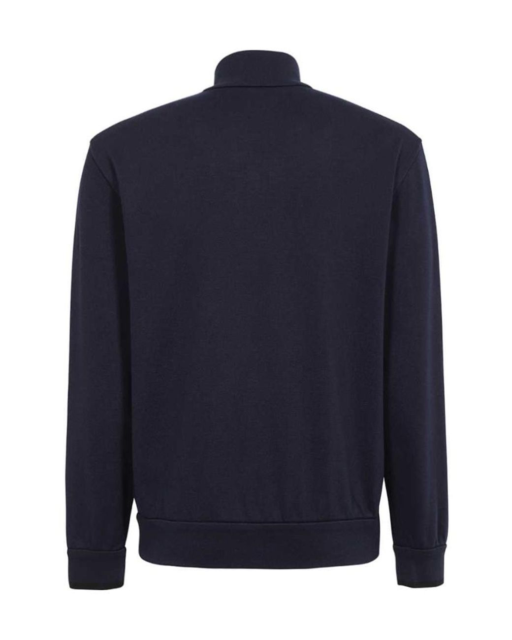 Brioni Blue High-Neck Zipped Sweatshirt for men