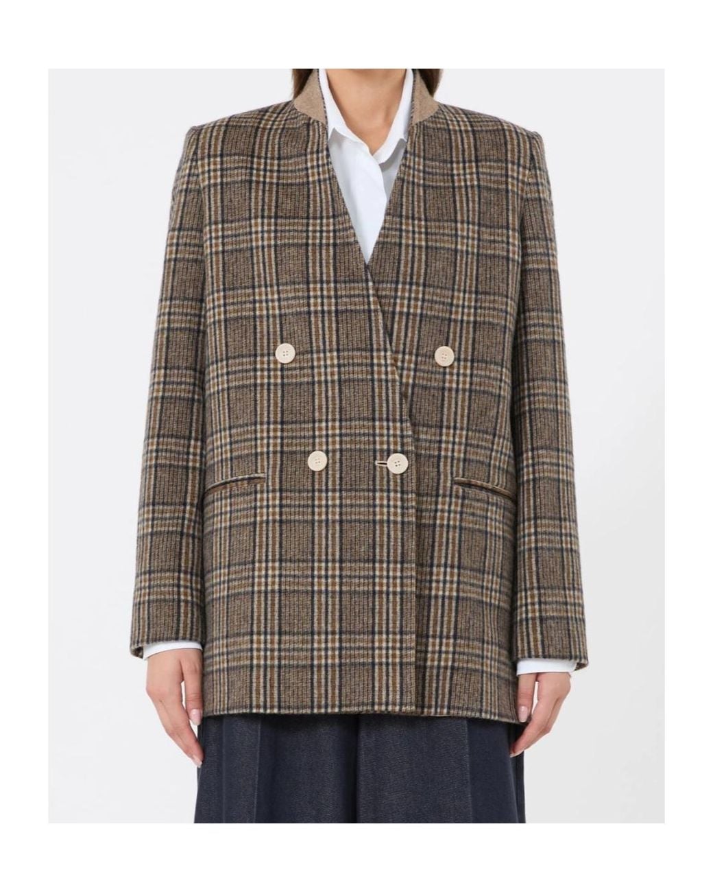 Max Mara Brown Draped Wool Jacket