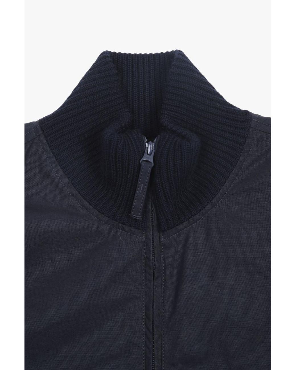 Stone Island Blue Chest Pocket Knit-Sleeve Jacket for men