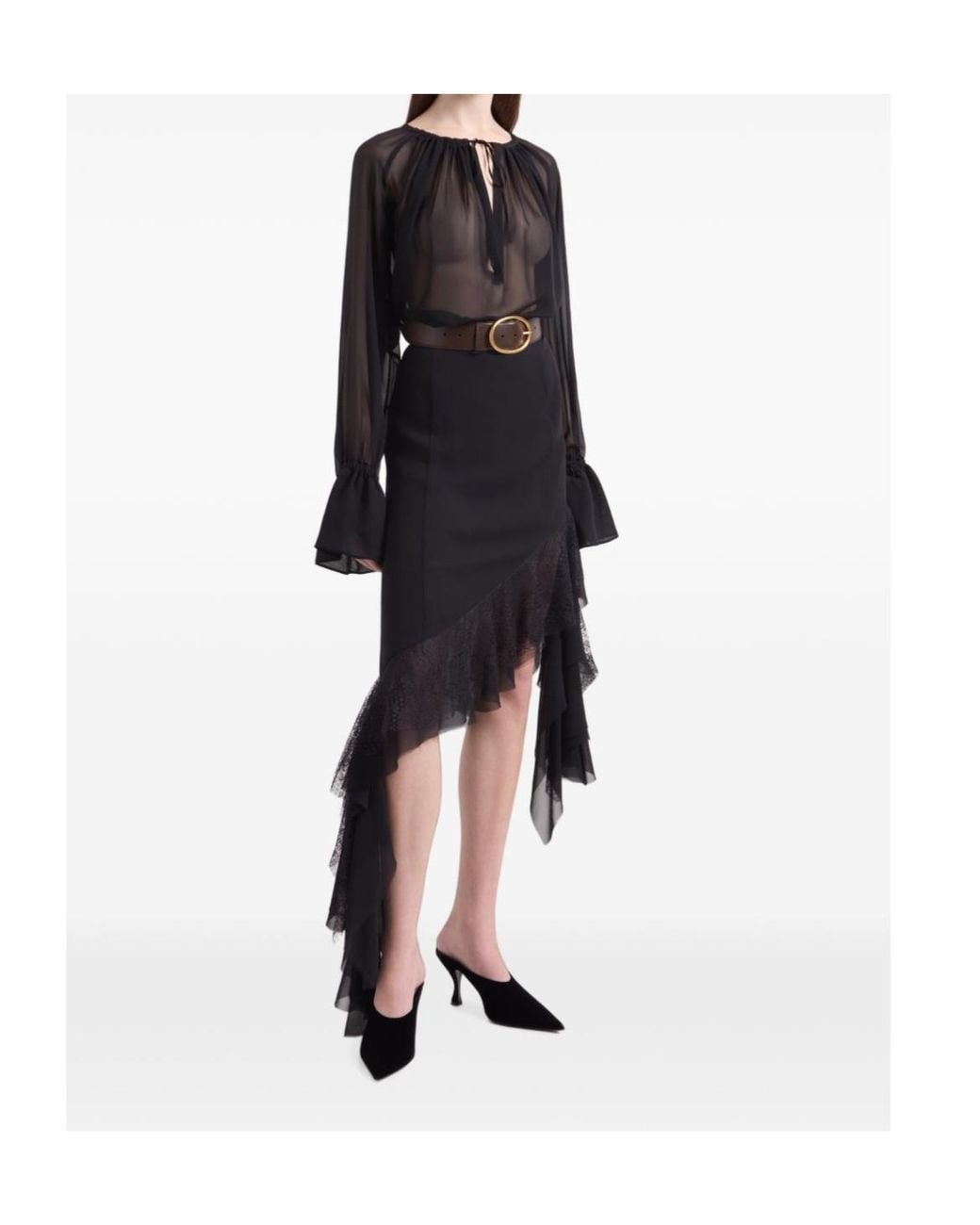 Nina Ricci Black Sheer Blouse