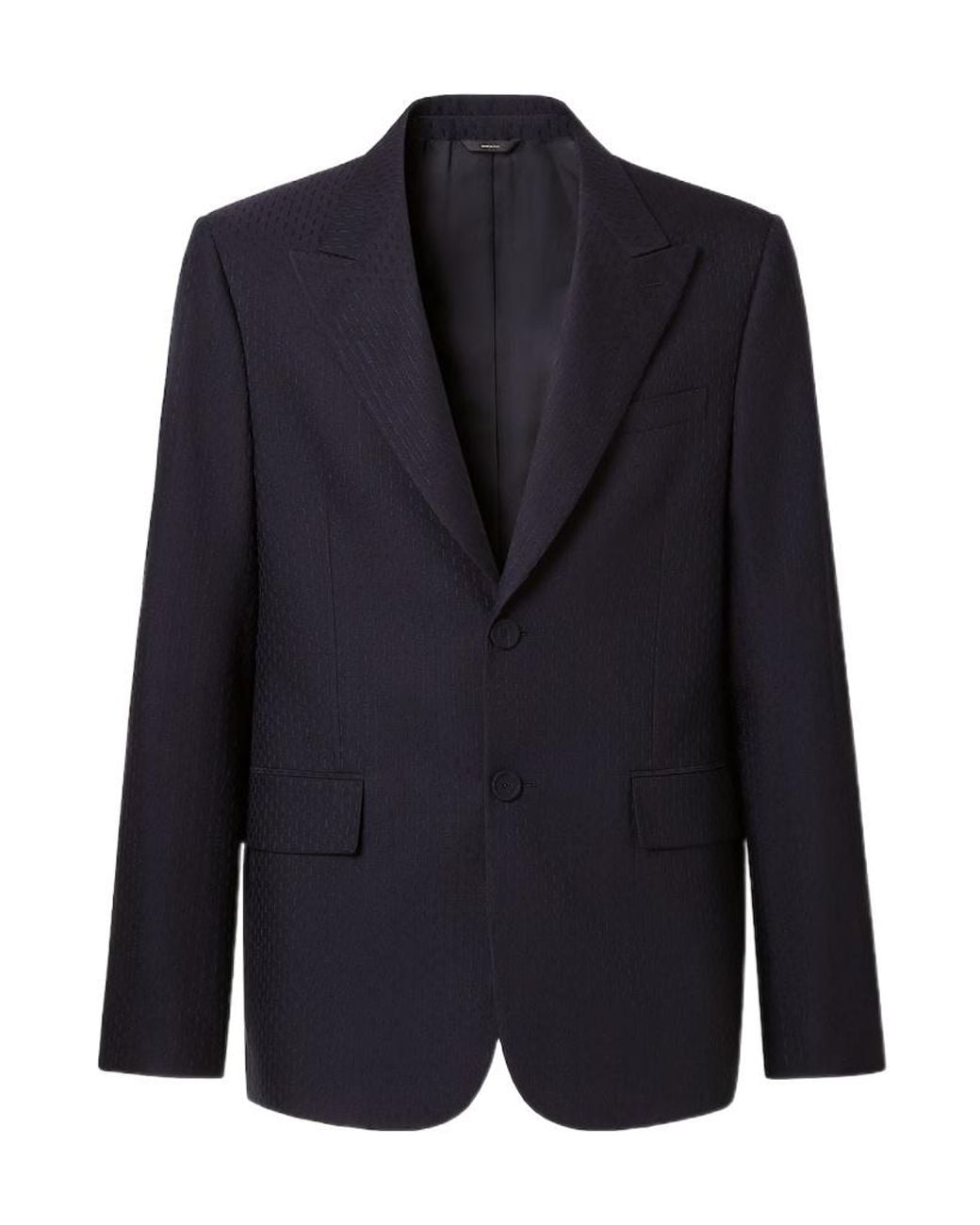 Fendi Blue Single-Breasted Textured Blazer for men