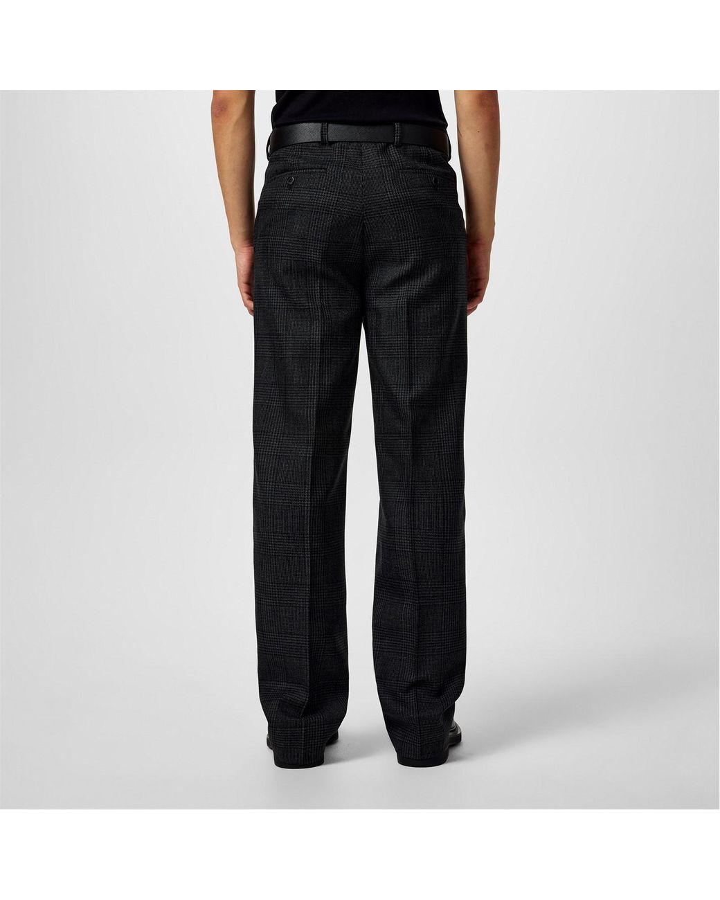 Prada Black Check Trousers for men