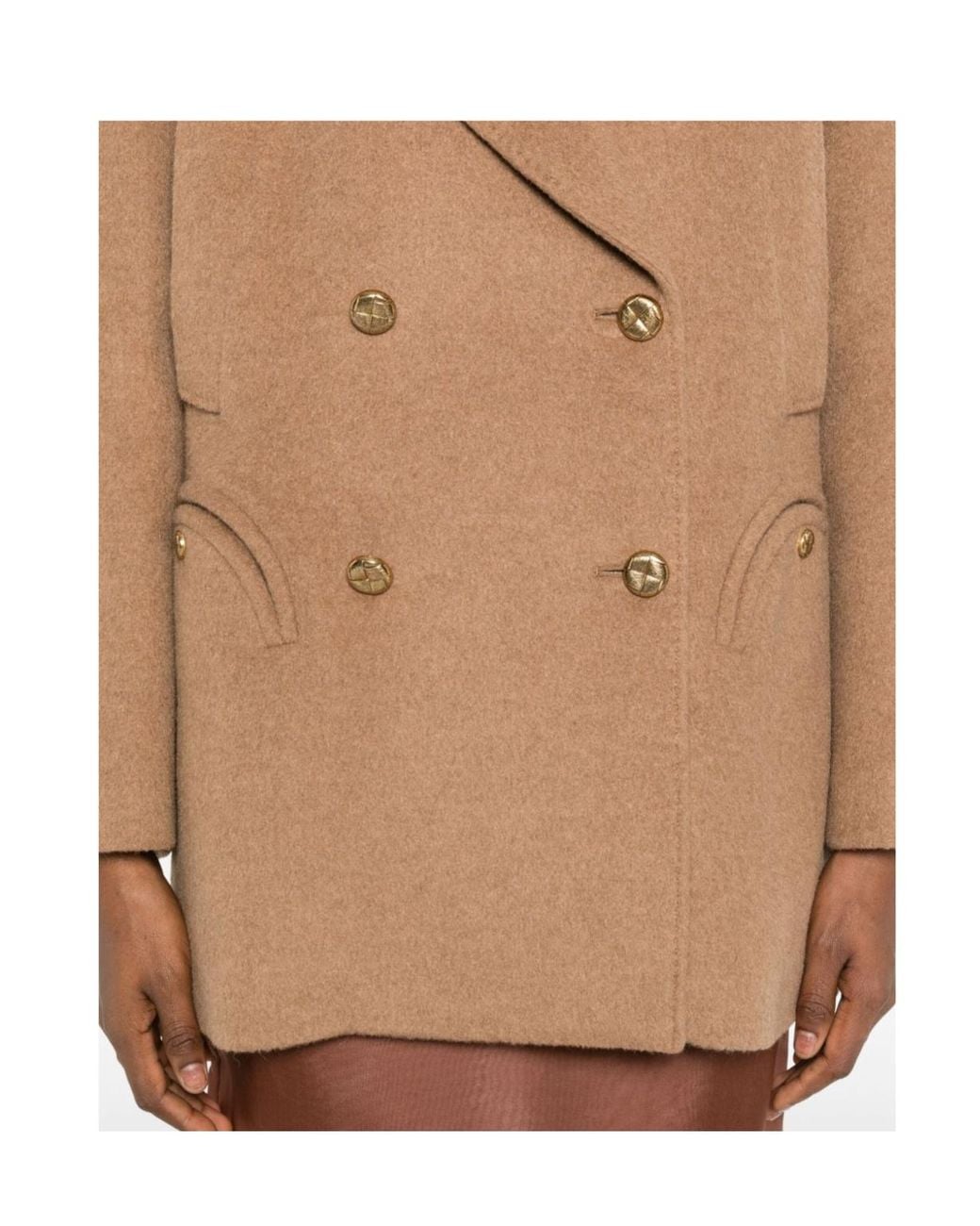 Blazé Milano Brown Blazé Milano Sealady Double-Breasted Coat