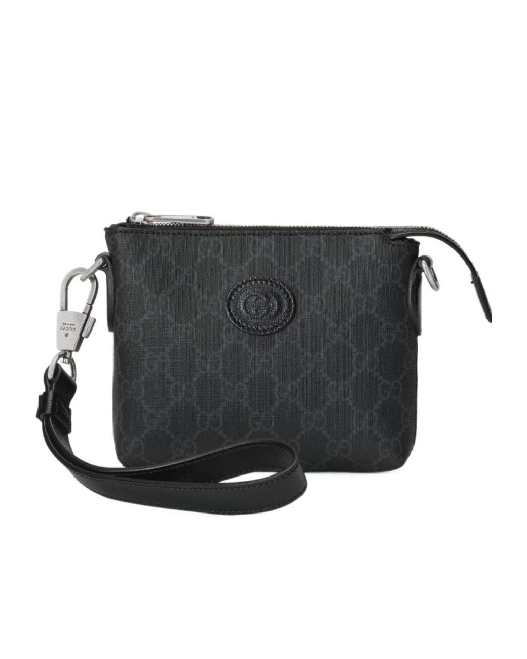 Gucci Black Gg Supreme Zipped Messenger Bag for men