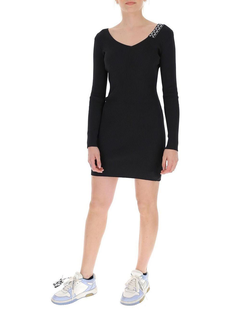 Off-White c/o Virgil Abloh Black Arrow Tape Detail Mini Dress