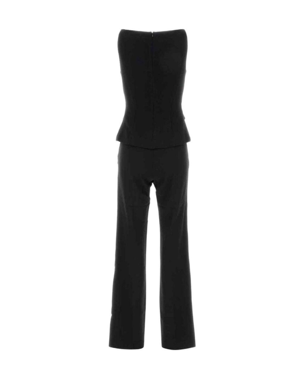 Self-Portrait Black Sleeveless Crepe Jumpsuit