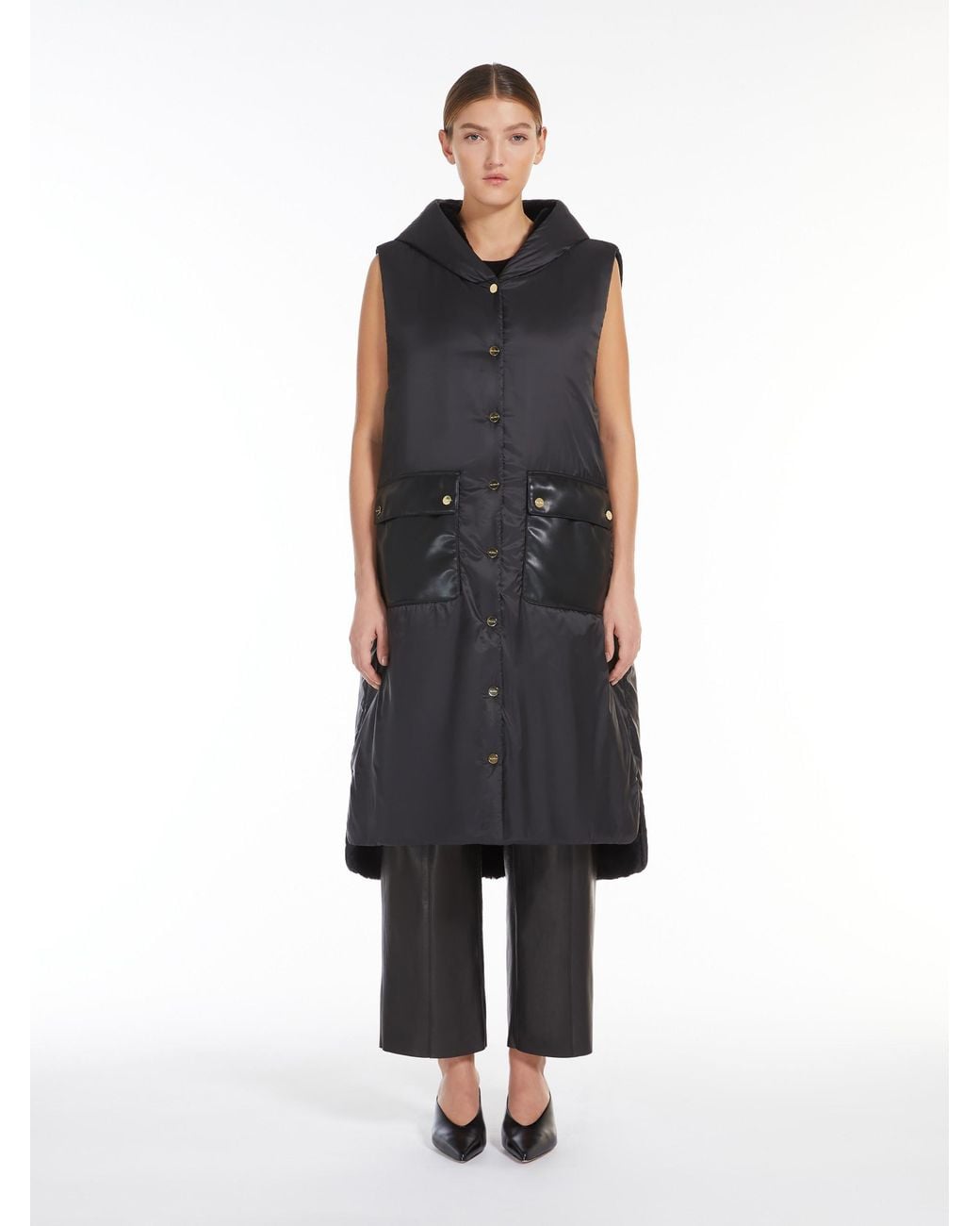Max Mara Black The Cube Buttoned Sleeveless Jacket