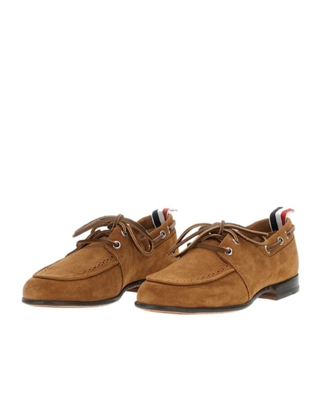 Thom Browne Brown Lace-Up Boat Shoes