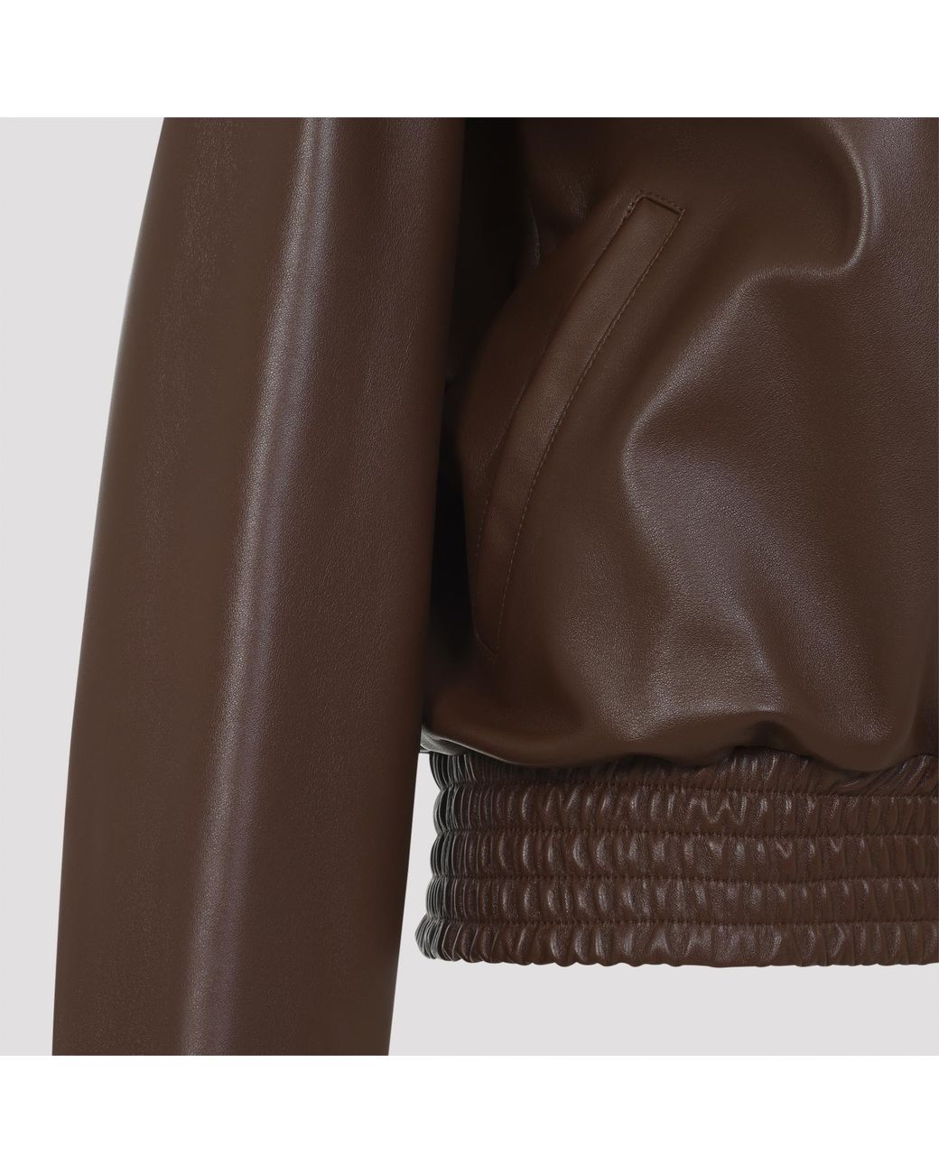 Balenciaga Brown Oversized Cropped Leather Jacket