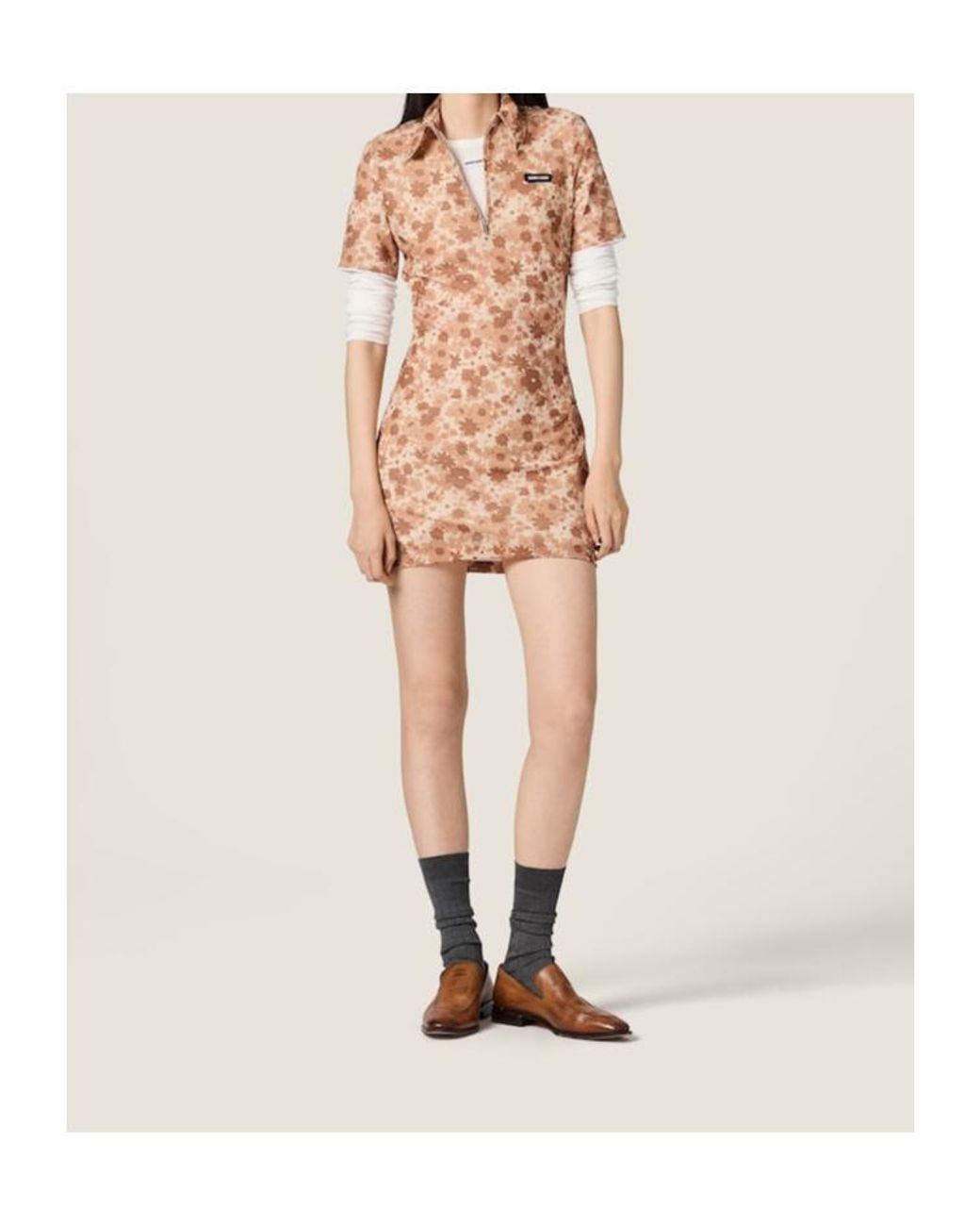 Miu Miu Multicolor Stretch Fabric Mini-Dress