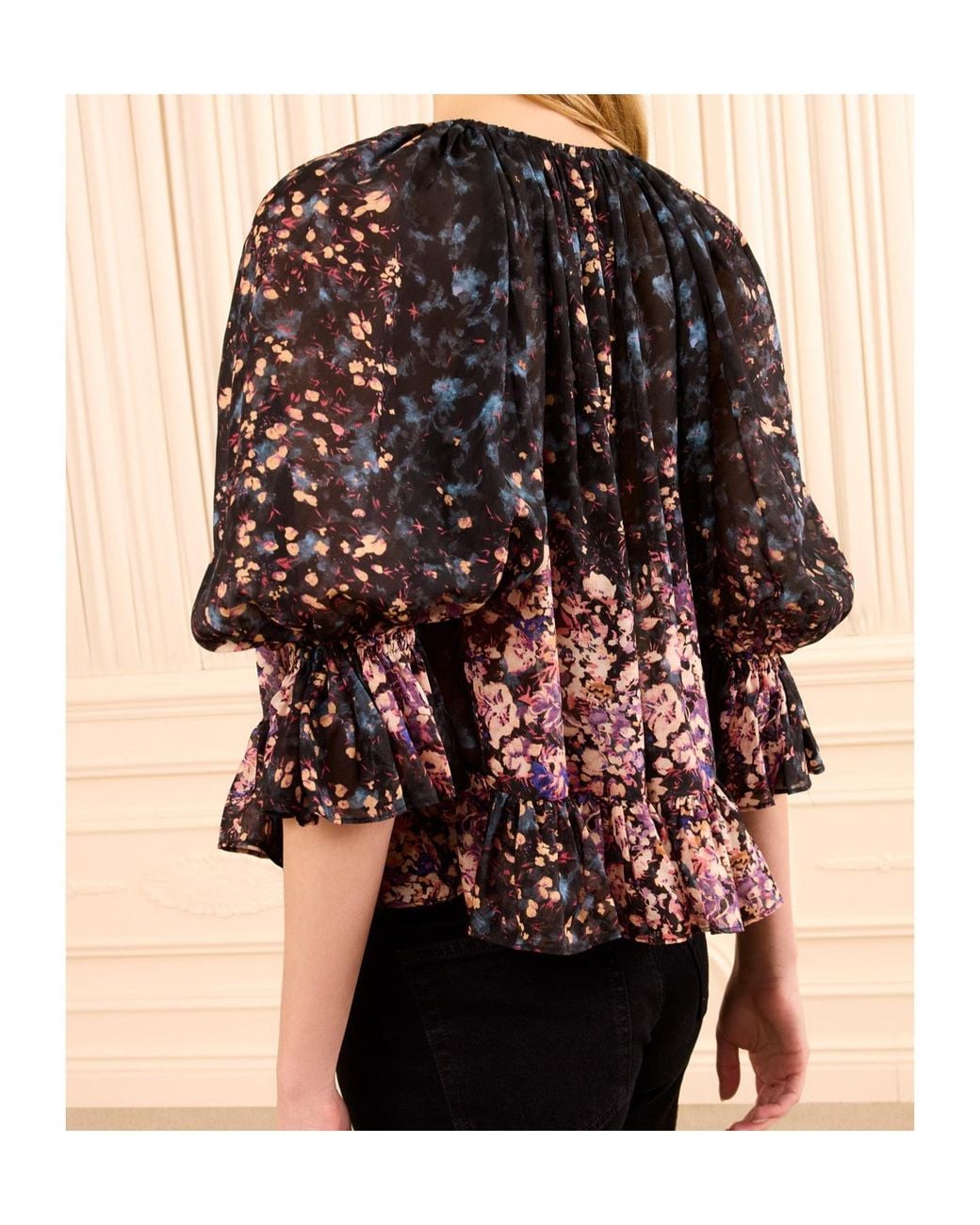 Ulla Johnson Black Floral Top