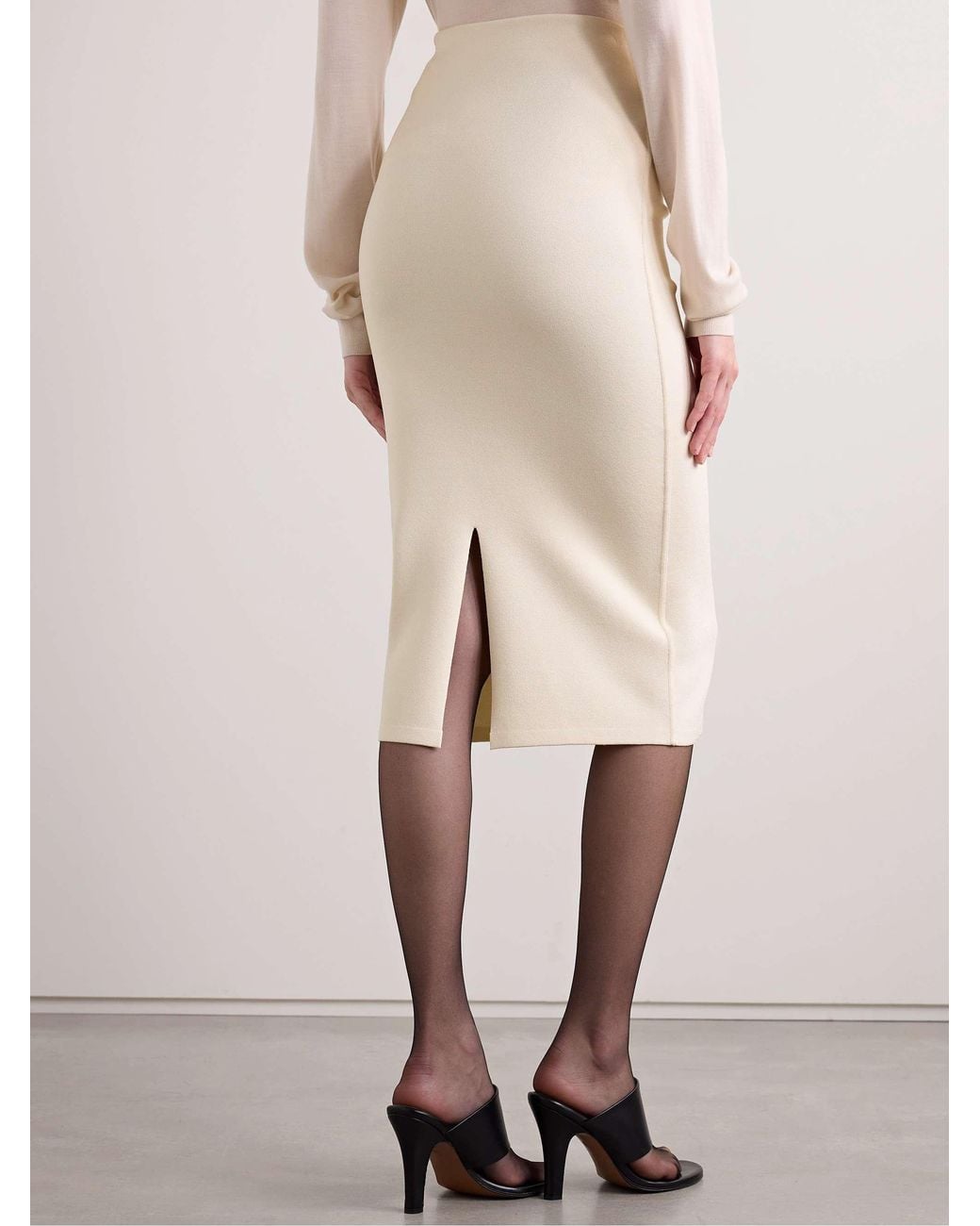 The Row White Hodette Mid-Length Skirt