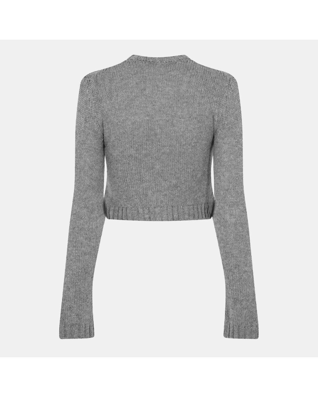 Prada Gray Cropped Knit Cardigan