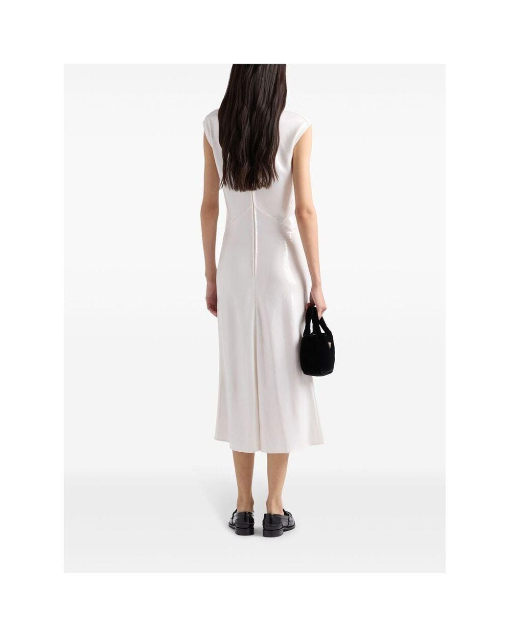 Prada White Sequined Midi Dress