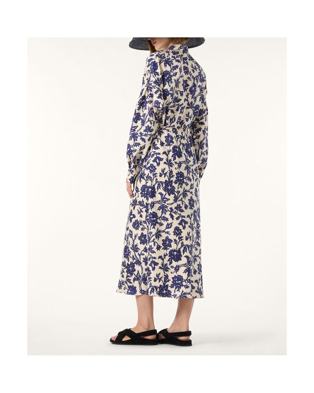 Loro Piana Blue Printed Midi Skirt