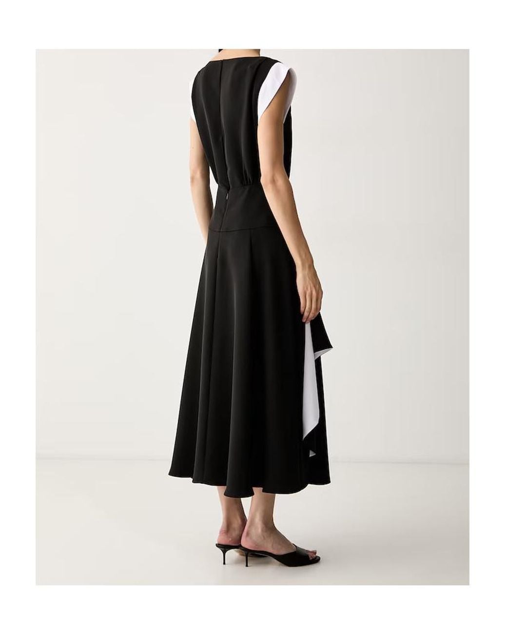 Karl Lagerfeld Black Draped Panelled Midi Dress
