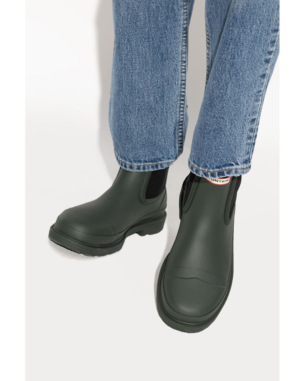 Hunter Black Logo Short Boots