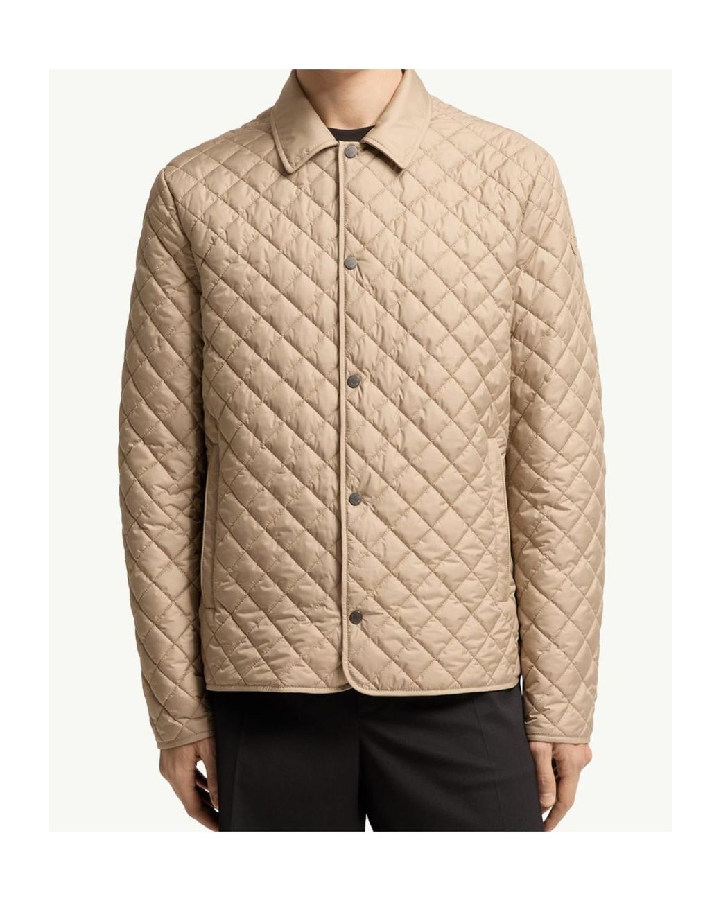 Moncler Natural Avrelie Diamond Quilted Padded Shirt Jacket for men