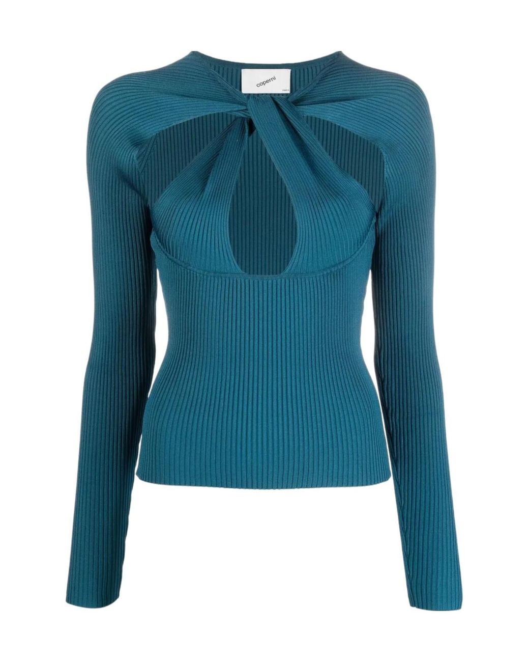 Coperni Blue Cut-Out Knitted Top