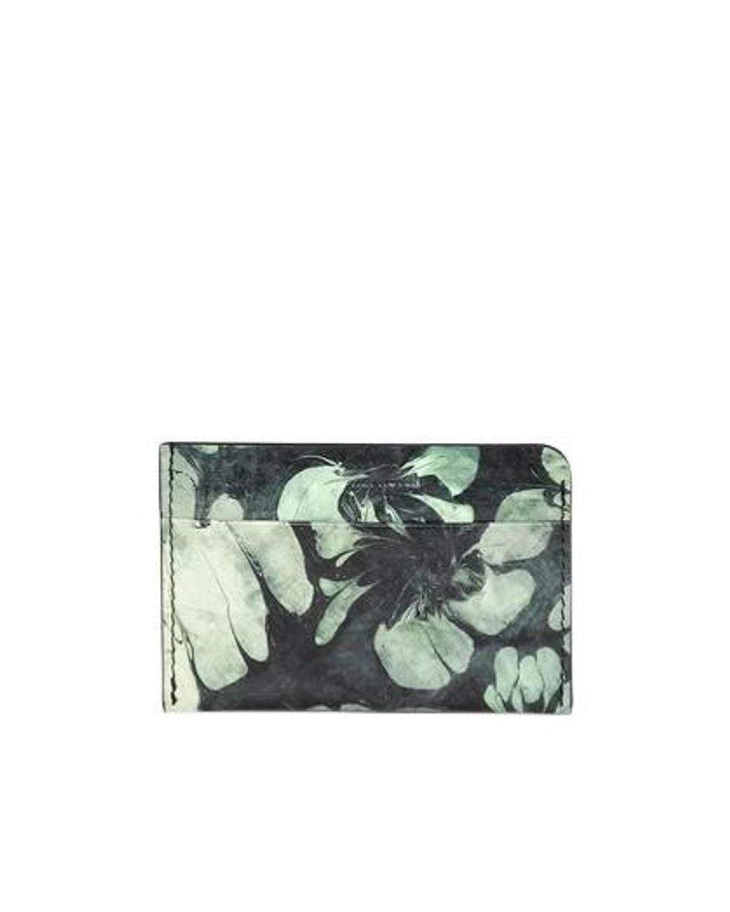 Dries Van Noten Green Leather Card Holder for men